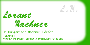 lorant machner business card